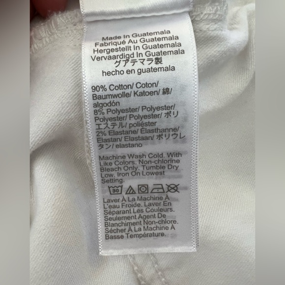 CREW 10" High Rise Toothpick Jeans in White Women's Size 34 - Picture 12 of 13